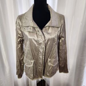 Lauren Ralph Lauren Active Sport Jacket Large Womens Silver Retro Designer Rave